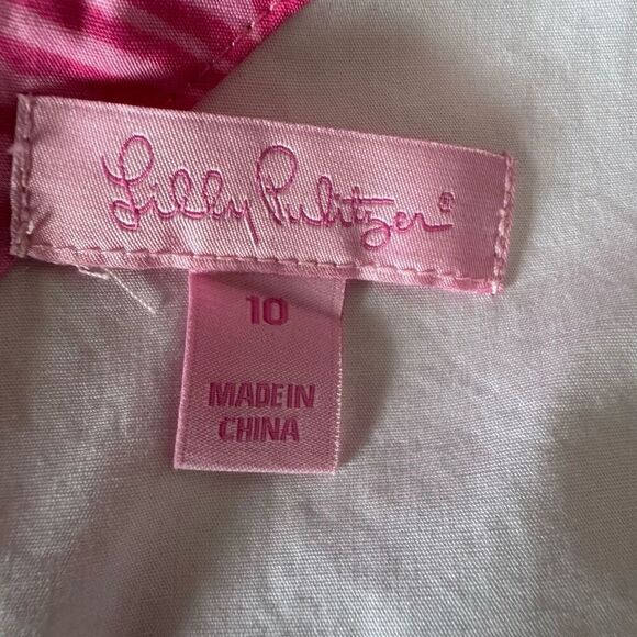 Lily Pulitzer One Shoulder Sandra Ruffle Dress Size 10 Pink - Picture 7 of 8